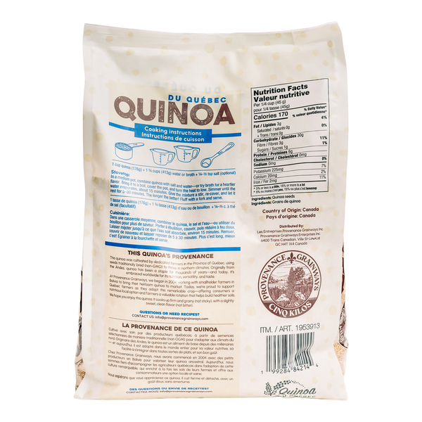 Quinoa blanc Provenance Grainways - 4 x 5 kg - Épicerie et produits alimentaires - Distribution canadienne - Livraison gratuite au Canada pour les commandes de plus de 199 $ CA