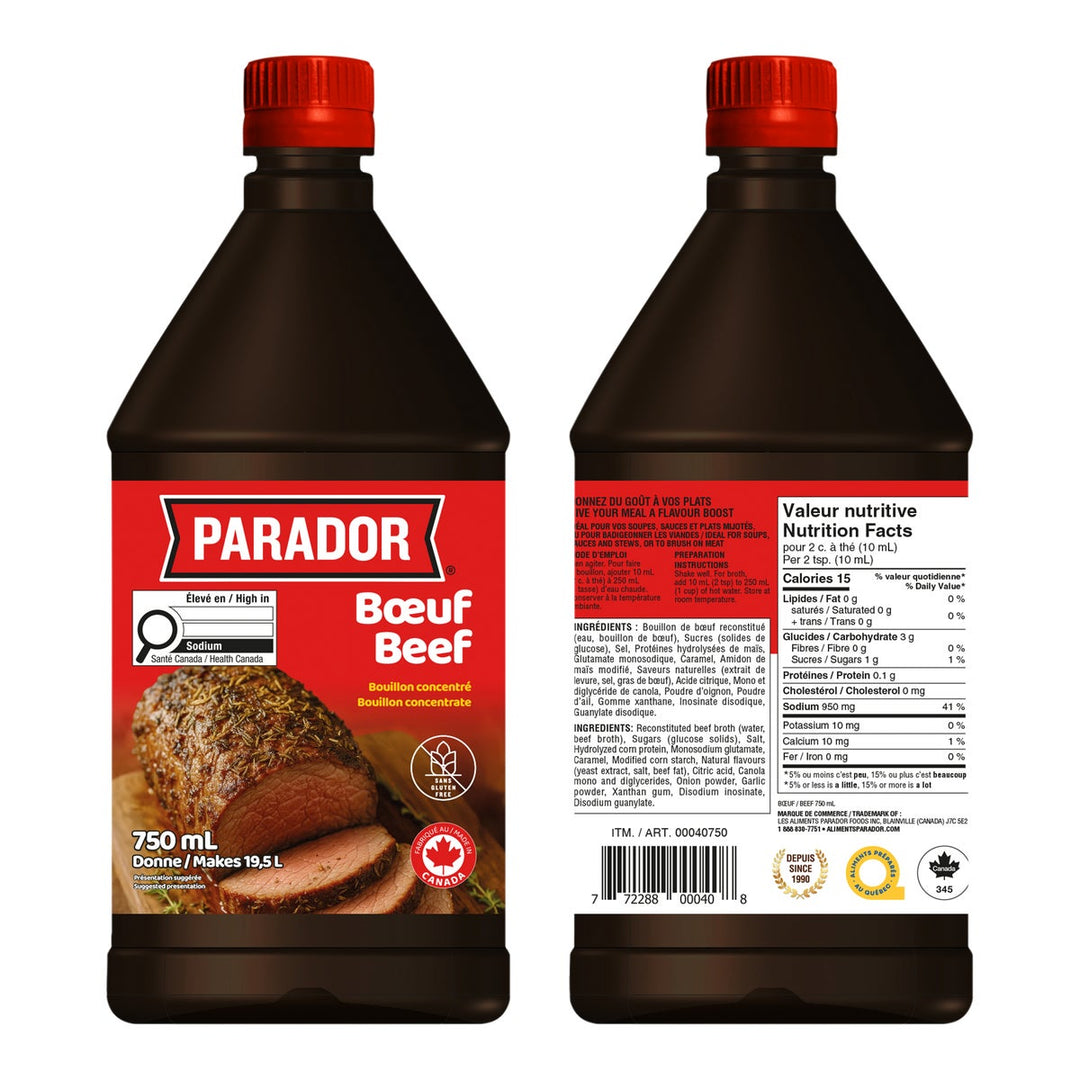 Parador Bouillon Beef Concentrate - 4 x 750 mL - Grocery and Food Items - Canadian Distribution