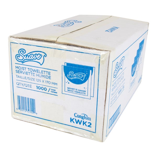 Suave Moist Towelette - Pack of 1000  - Disposables, Restaurant Packaging and Take-Out Supplies - Canadian Distribution - Ships Free Within Canada on Orders Above CAD $199