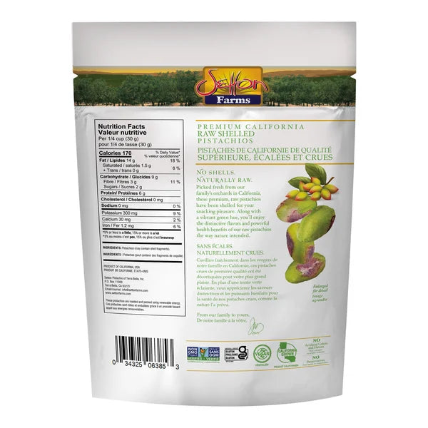 Raw Pistachios - 4 x 567 g - Setton - Canadian Distribution - Ships Free Within Canada on Orders Above CAD $199