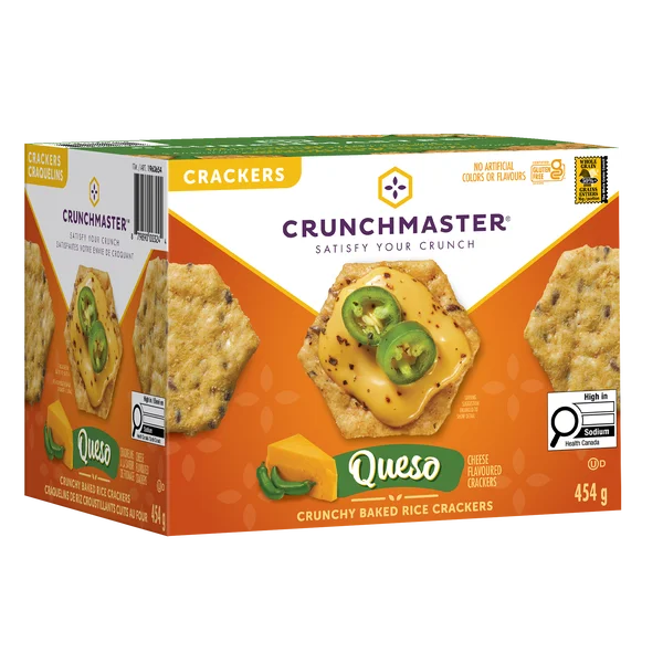 Queso Rice Cracker - 4 x 454 g - Crunchmaster - Canadian Distribution