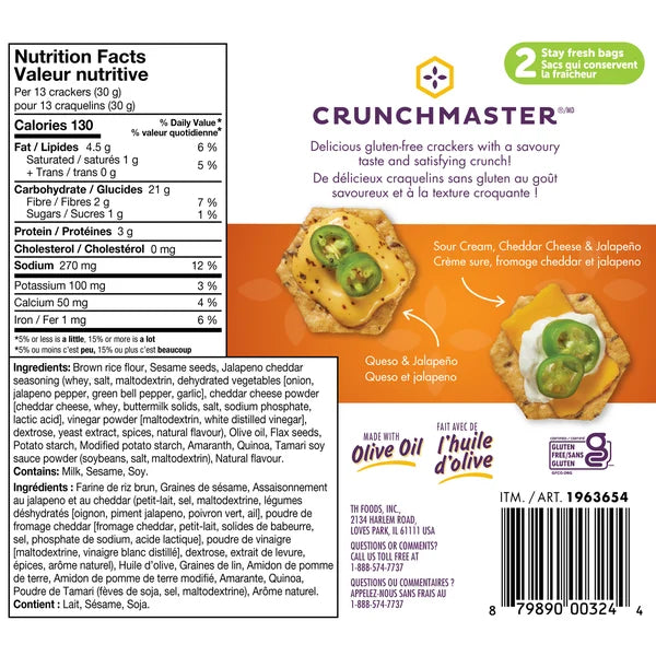 Craquelins de riz au fromage - 4 x 454 g - Crunchmaster - Distribution canadienne - Livraison gratuite au Canada pour les commandes de plus de 199 $ CA