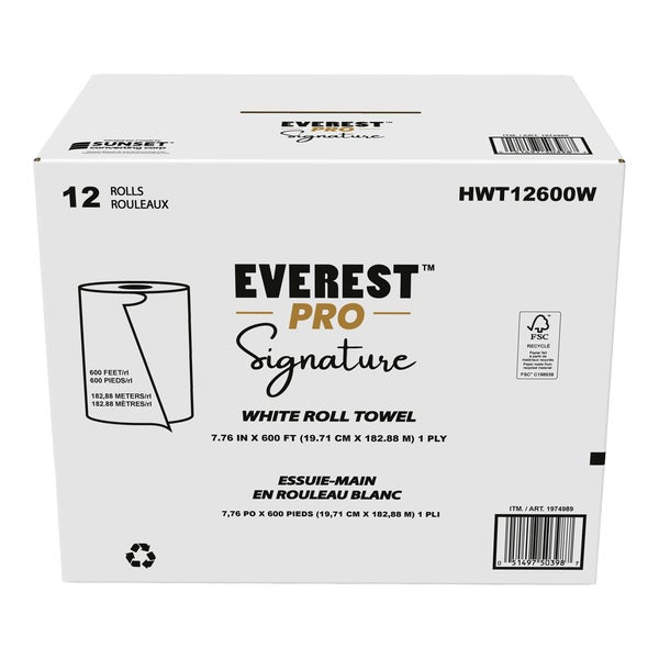 Everest Pro Signature White Towel Roll - 12 × 600' - Grocery and Food Items - Canadian Distribution