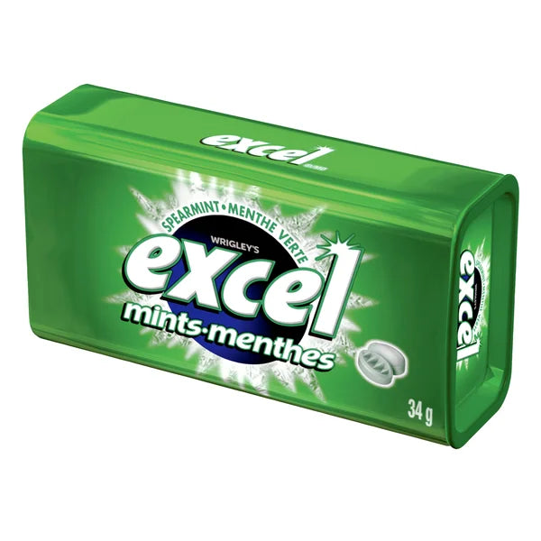 Mints Spearmint - 4 x Packs of 8 - Excel - Canadian Distribution - Ships Free Within Canada on Orders Above CAD $199