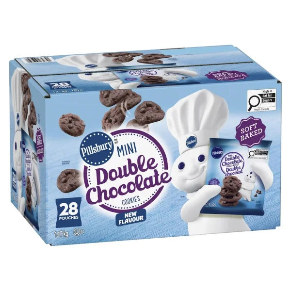 Double Chocolate Soft Baked Mini Cookies - 112 × 42 g - Pillsbury - Canadian Distribution