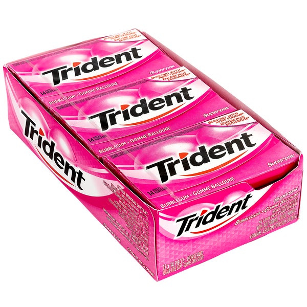 Bubblegum - 48 x Packs of 14 pieces - Trident - Canadian Distribution