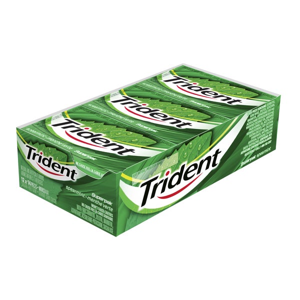 Chewing-gum à la menthe verte sans sucre - 48 paquets de 14 - Trident - Distribution canadienne - Livraison gratuite au Canada pour les commandes de plus de 199 $ CA
