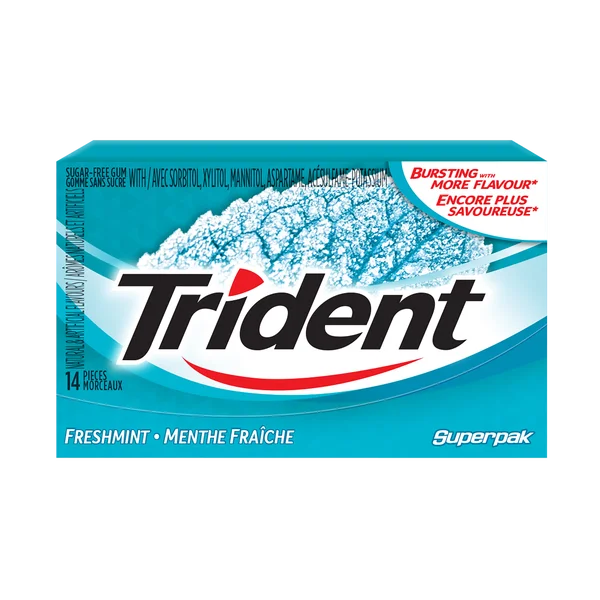 Sugar-free Freshmint Gum - 48 x Packs of 14 - Trident - Canadian Distribution