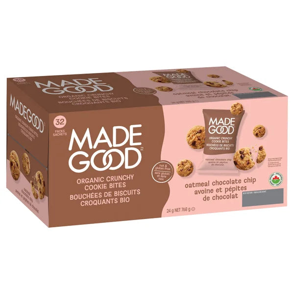 Organic Oatmeal Chocolate Chip Cookies - 128 × 24 g - Made Good - Canadian Distribution