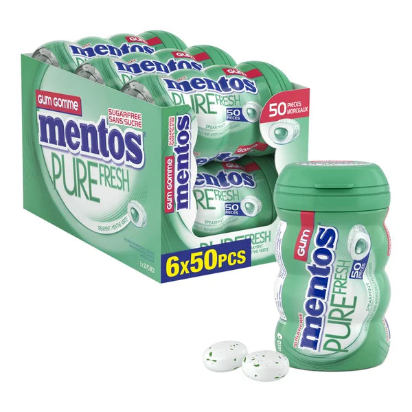 Spearmint Gum - 24 × 50 pieces - Mentos - Canadian Distribution