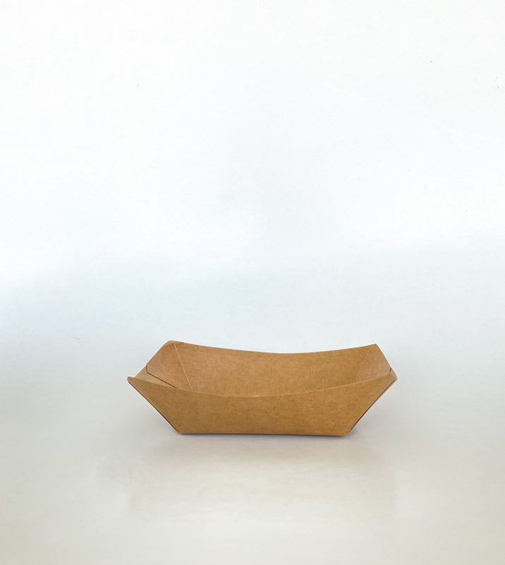 Kraft Boat Food Tray PLA Lined (4/250) - 6/8 oz - 1/3/5 lb - 1000cs - Disposable Take Away Food Packaging - Canadian Distribution