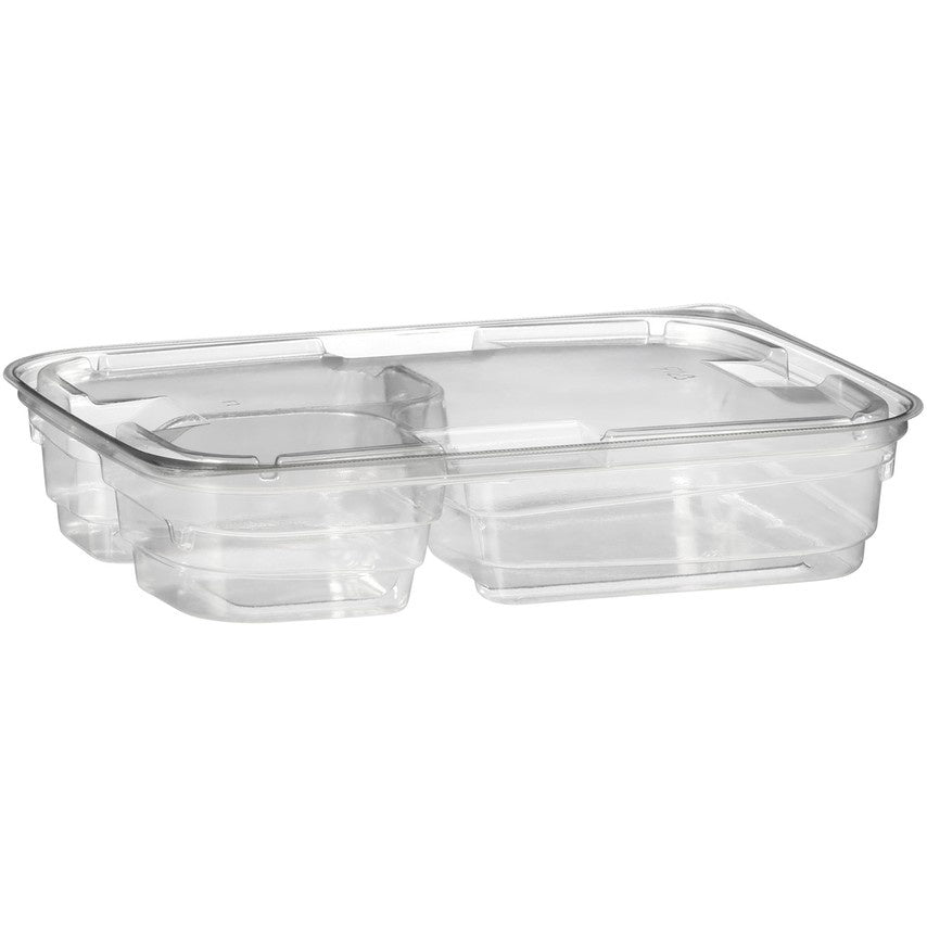 Box Bento 3 Compartments Rectangular With Lid - 150 count - Sabert - Packaging and Accessories - Restaurant Supplies and Equipment - Canadian Distribution