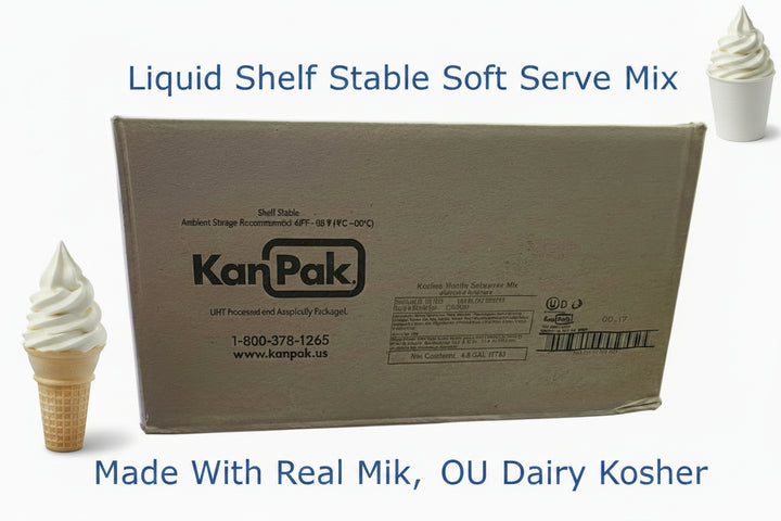 Liquid Vanilla Soft Serve Ice Cream Mix 3% - Shelf Stable Liquid Mix - 9 x 64 oz Pouches (17 L) Per Case - 50 Cases Per Pallet