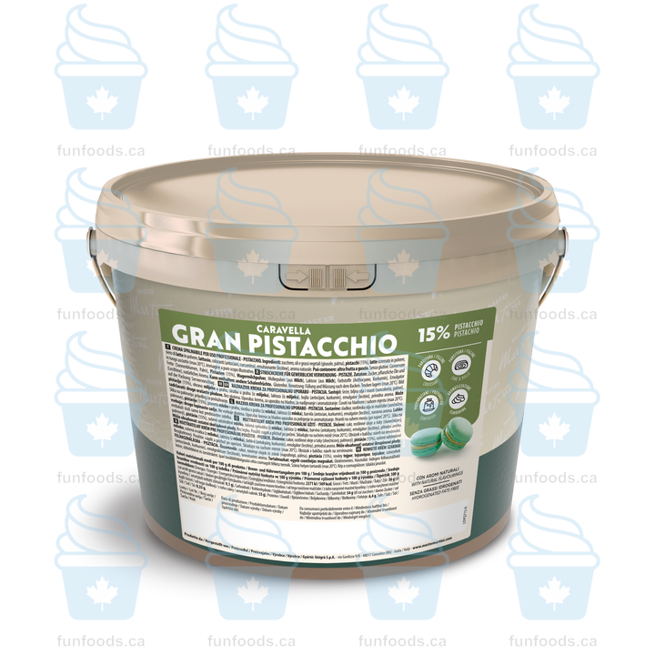 Caravella Gran Pistachio 15% Smooth Filling - Spreadable Cream - 5 KG Bucket - Master Martini Canada - Canadian Distributor