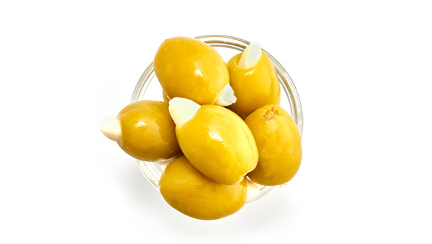 Green Olive Stuffed W/Almond - 26.45 Lbs Box - Canadian Distribution - Ships Free Within Canada on Orders Above CAD $199
