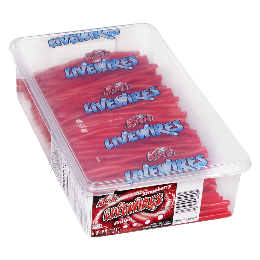 Livewires - Livewires Creme Cable Candy Strawberry - 300 each - Canadian Distribution