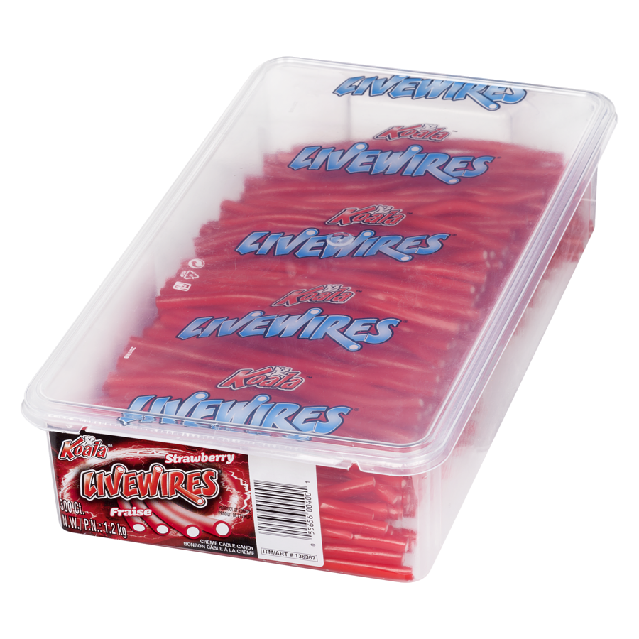 Livewires - Livewires Creme Cable Candy Strawberry - 300 each - Canadian Distribution