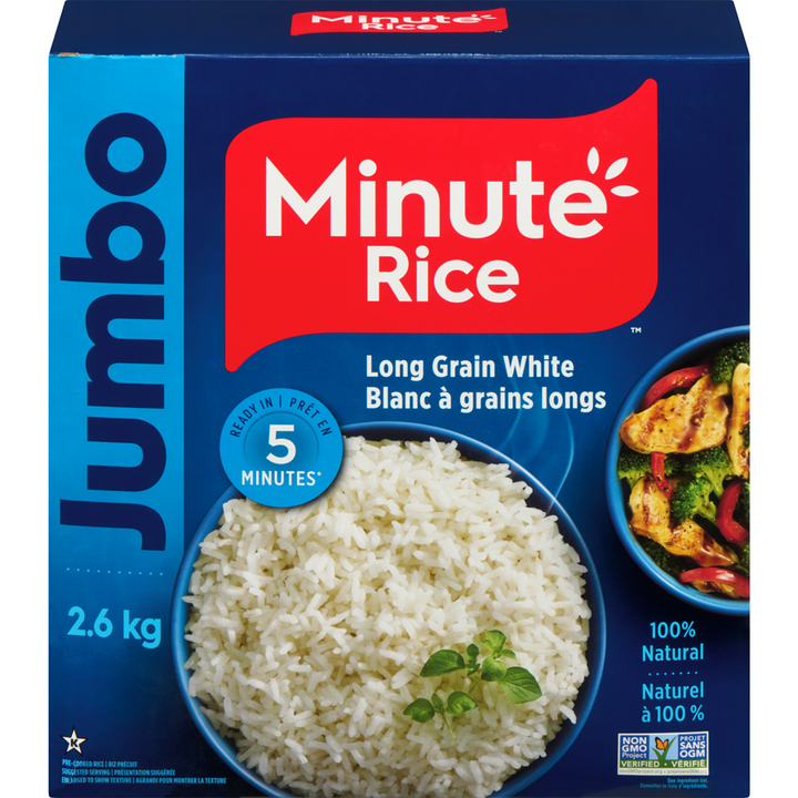 Minute Rice - 100% Premium Long Grain White Rice - 2.6 kg - Canadian Distribution