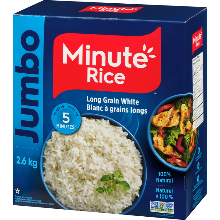 Minute Rice - 100% Premium Long Grain White Rice - 2.6 kg - Canadian Distribution