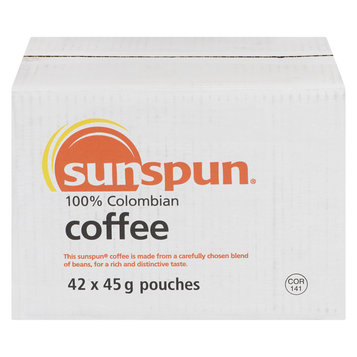 Sunspun - 100% Colombian Coffee - Case - 42 x 45 g - Canadian Distribution