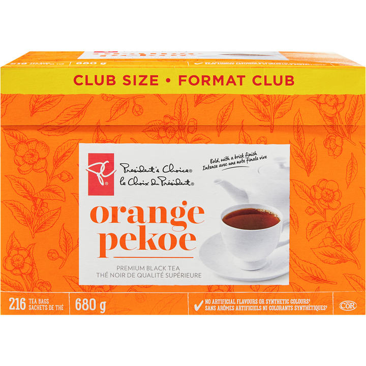 President's Choice - Orange Pekoe Premium Black Tea Club Size - 216 each - Canadian Distribution