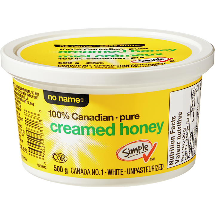 No Name - 100% Canadian Pure Creamed Honey - 500 g - Canadian Distribution