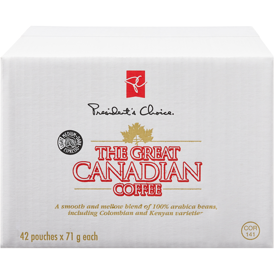 President's Choice - Great Canadian Coffee - Case - 42 x 71 g - Canadian Distribution