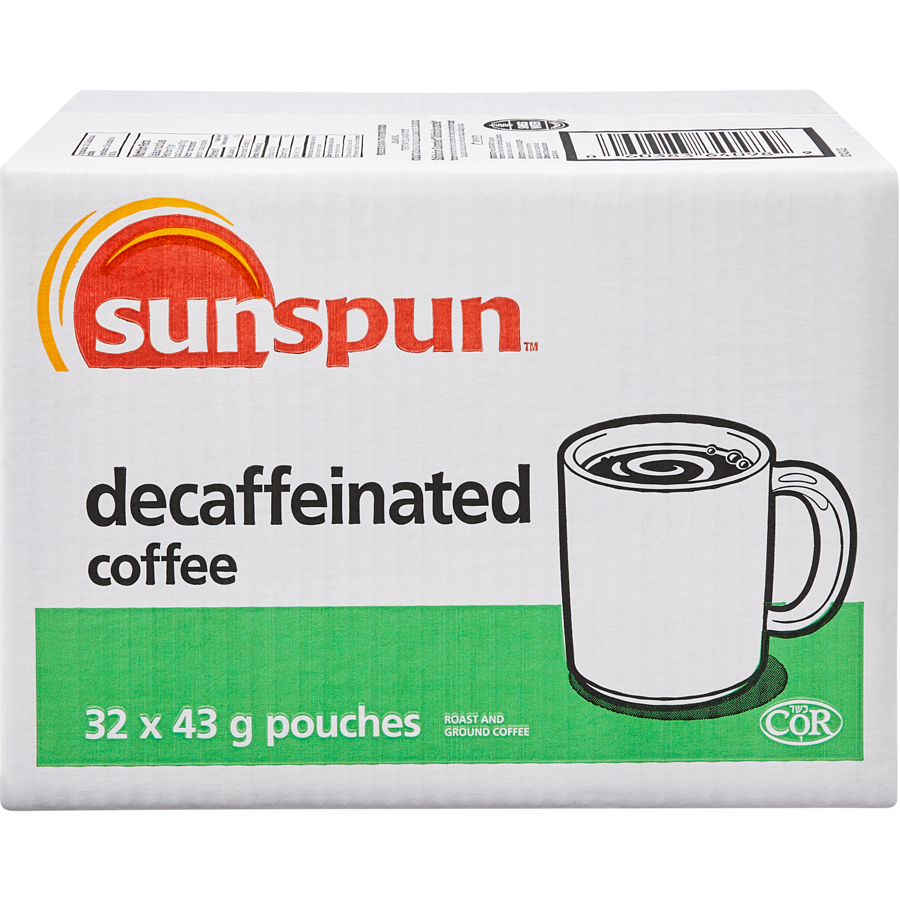 Sunspun - Decaffeinated Coffee - Case - 32 x 43 g - Canadian Distribution