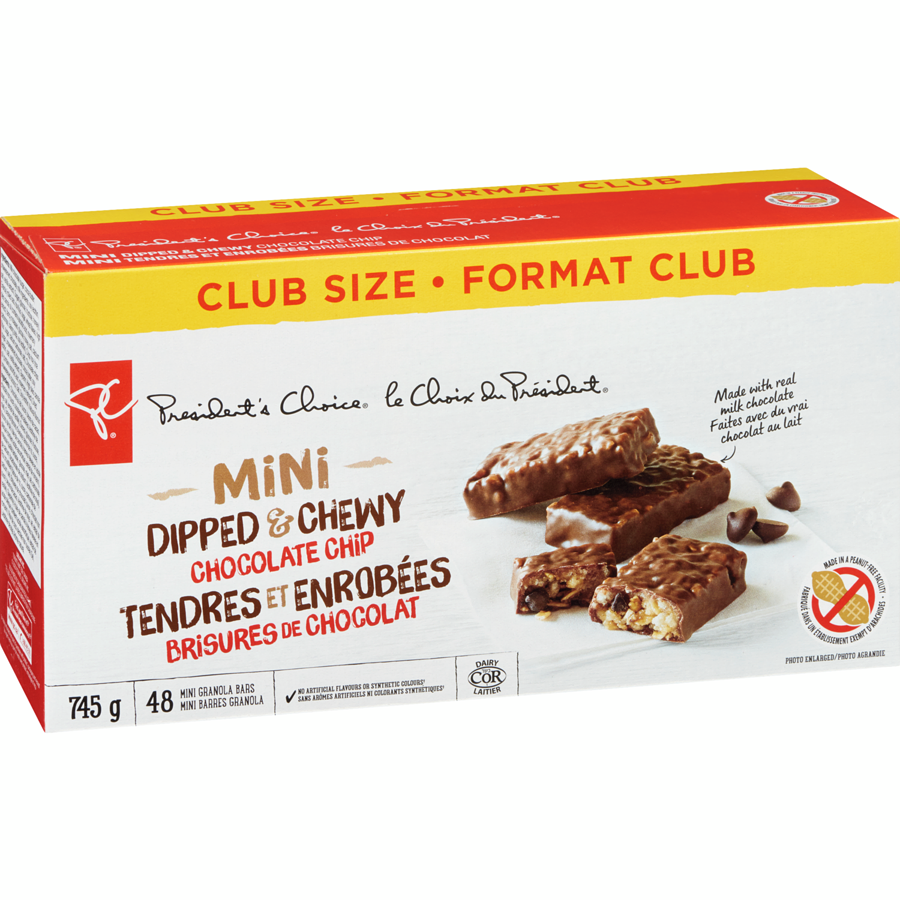 President's Choice - Mini Dipped & Chewy Chocolate Chip Granola Bars - 745 g - Canadian Distribution