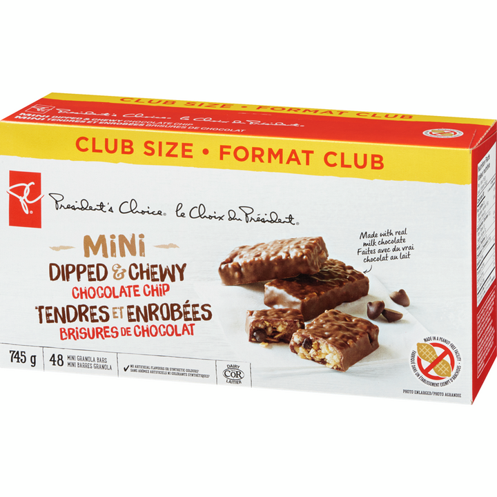 President's Choice - Mini Dipped & Chewy Chocolate Chip Granola Bars - 745 g - Canadian Distribution