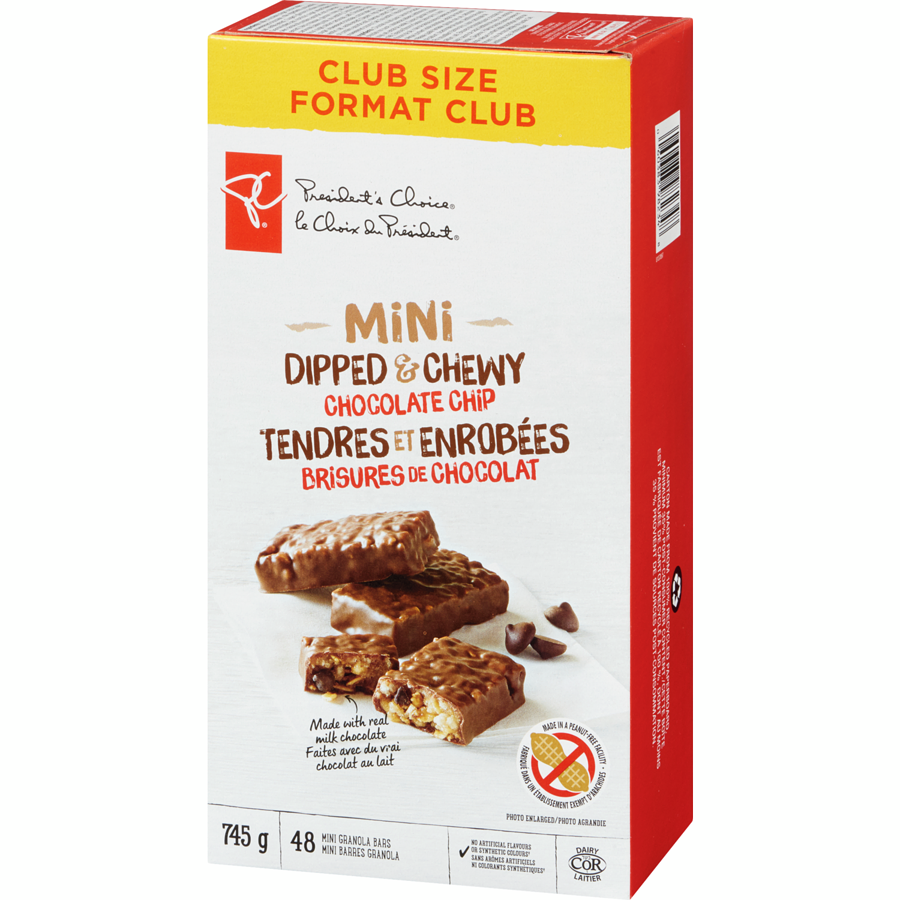 President's Choice - Mini Dipped & Chewy Chocolate Chip Granola Bars - 745 g - Canadian Distribution