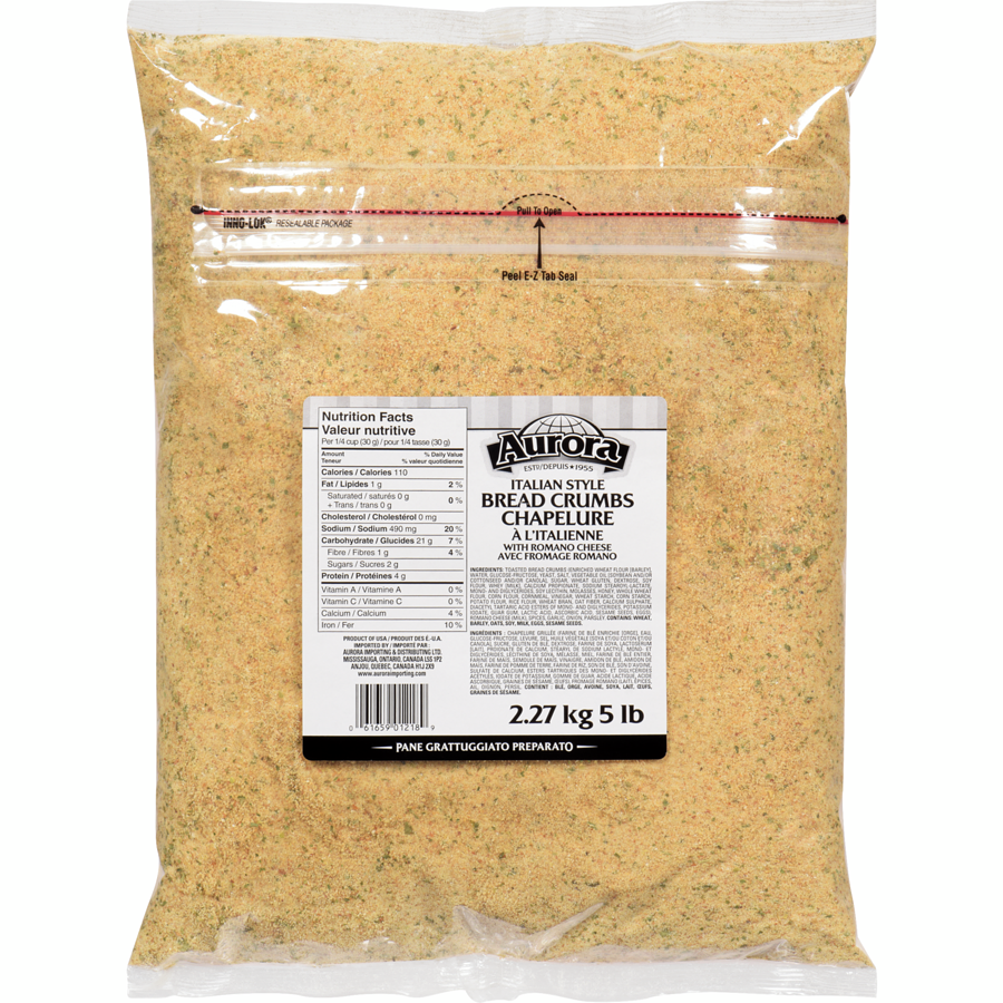 Aurora - Italian Style Bread Crumbs With Romano Cheese - 2.27 kg - Canadian Distribution