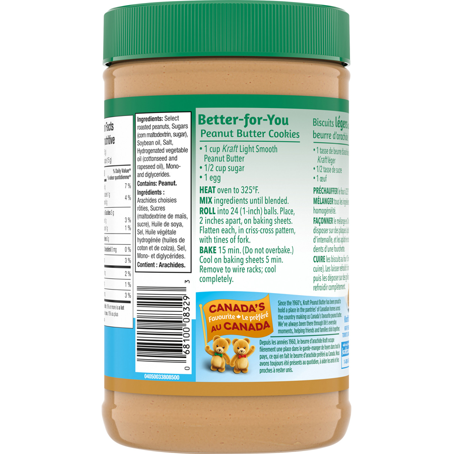 Kraft - Smooth Light Peanut Butter - 1 kg - Canadian Distribution