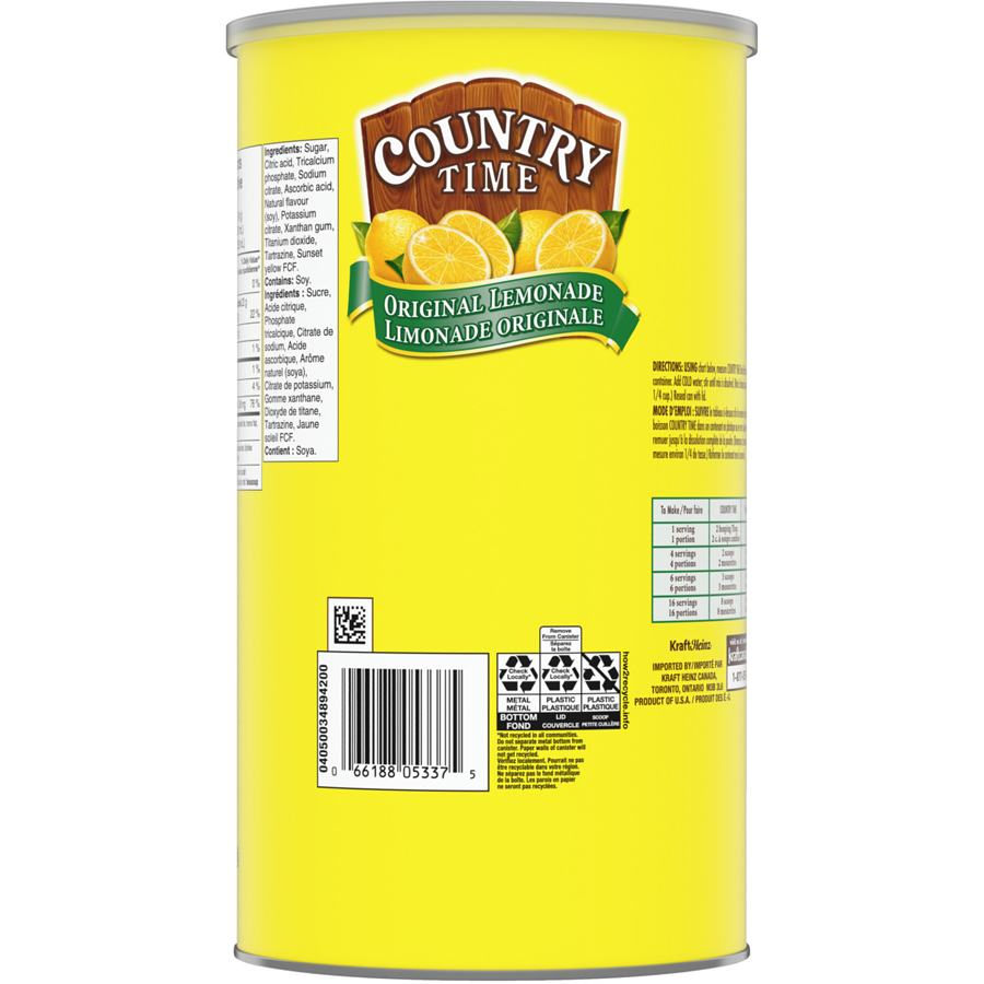 Country Time - Lemonade Drink Mix - 2 kg - Canadian Distribution