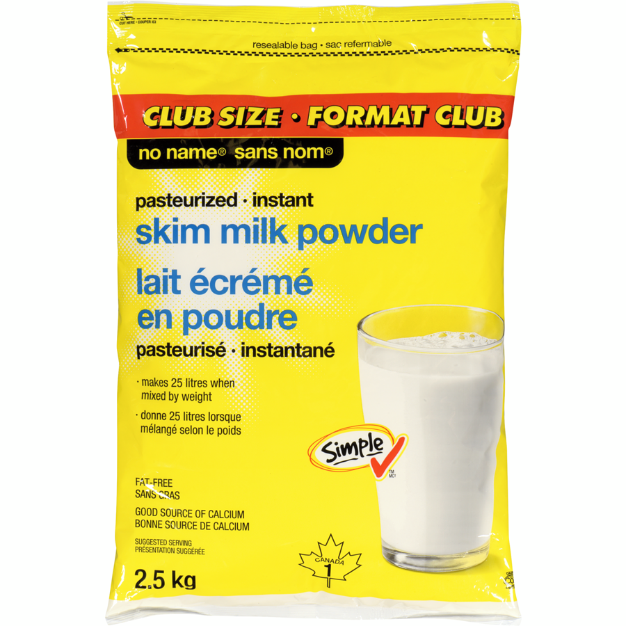 No Name - Pasteurized Instant Skim Milk Powder - 2.5 kg - Canadian Distribution