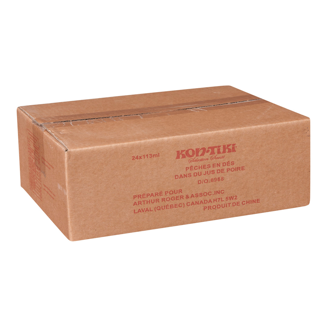 Fruit Cup Peach Diced In Juice - 24 x 113 mL - Kontiki - Restaurant and Foodservice Ingredients - Canadian Distribution