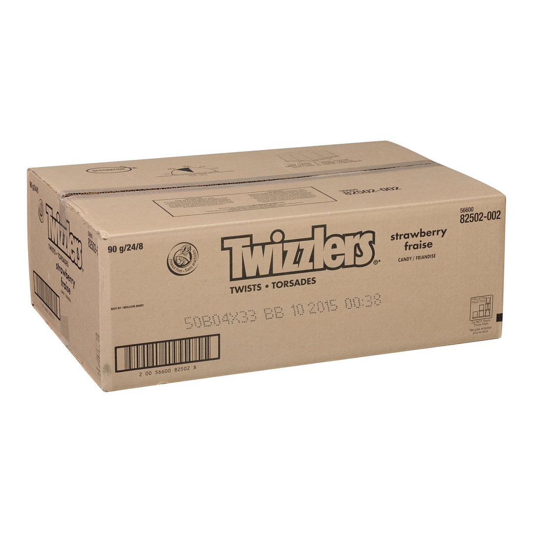 Case of Candy Strawberry Twizzler - 192 x 90 g (Case = 24 x 90 g) - Twizzler - Restaurant and Foodservice Ingredients - Canadian Distribution