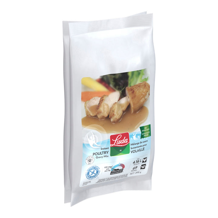 Gravy Poultry No Gluten Low-Sodium - 6 x 395 g - Luda Healthcare - Restaurant and Foodservice Ingredients - Canadian Distribution