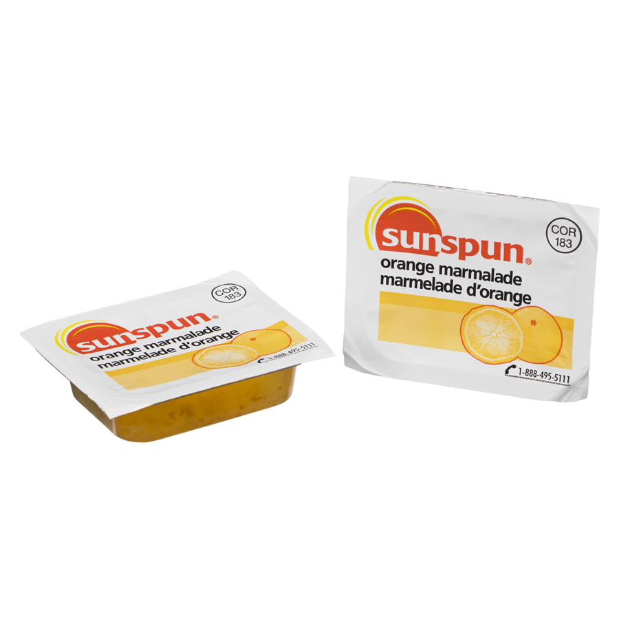 Sunspun - Orange Marmalade Spread - Case - 200 x 10 ml - Canadian Distribution