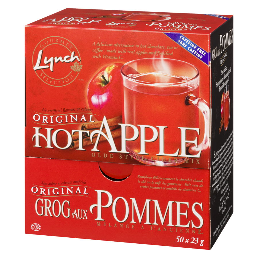 Lynch - Drink Mix, Hot Apple Cider - Case - 50 x 23 g - Canadian Distribution