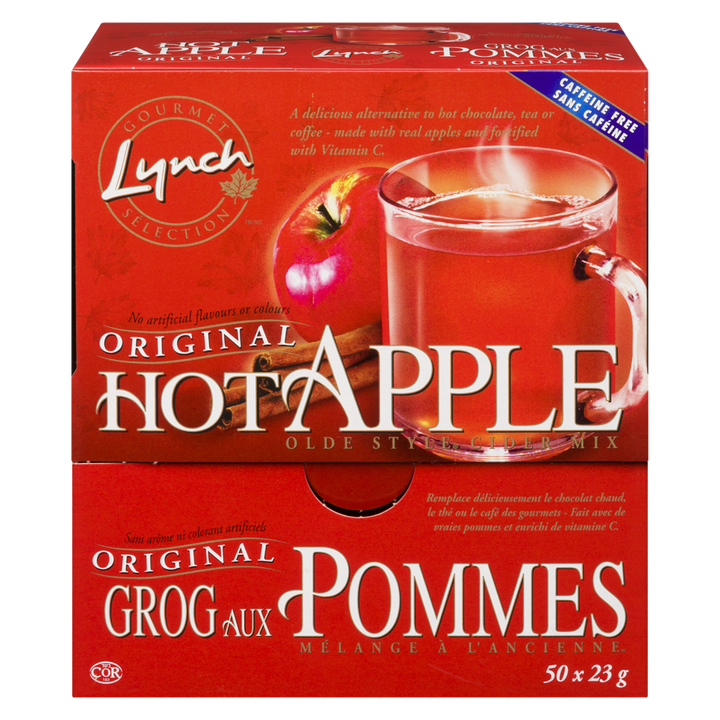 Lynch - Drink Mix, Hot Apple Cider - Case - 50 x 23 g - Canadian Distribution