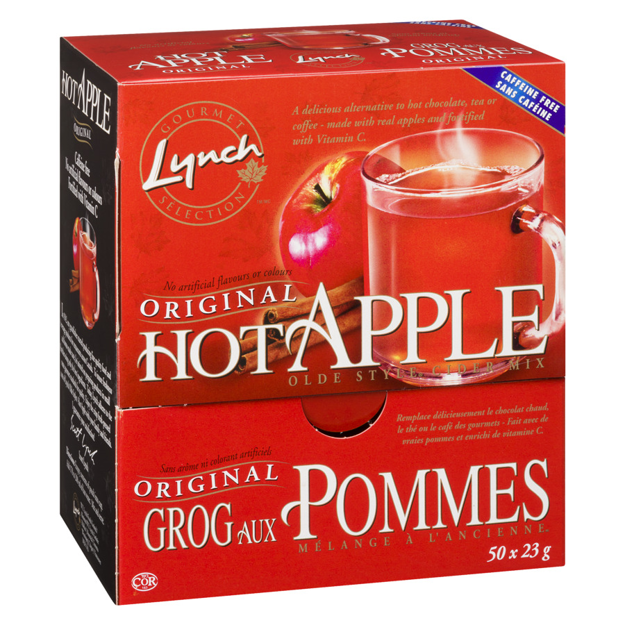 Lynch - Drink Mix, Hot Apple Cider - Case - 50 x 23 g - Canadian Distribution