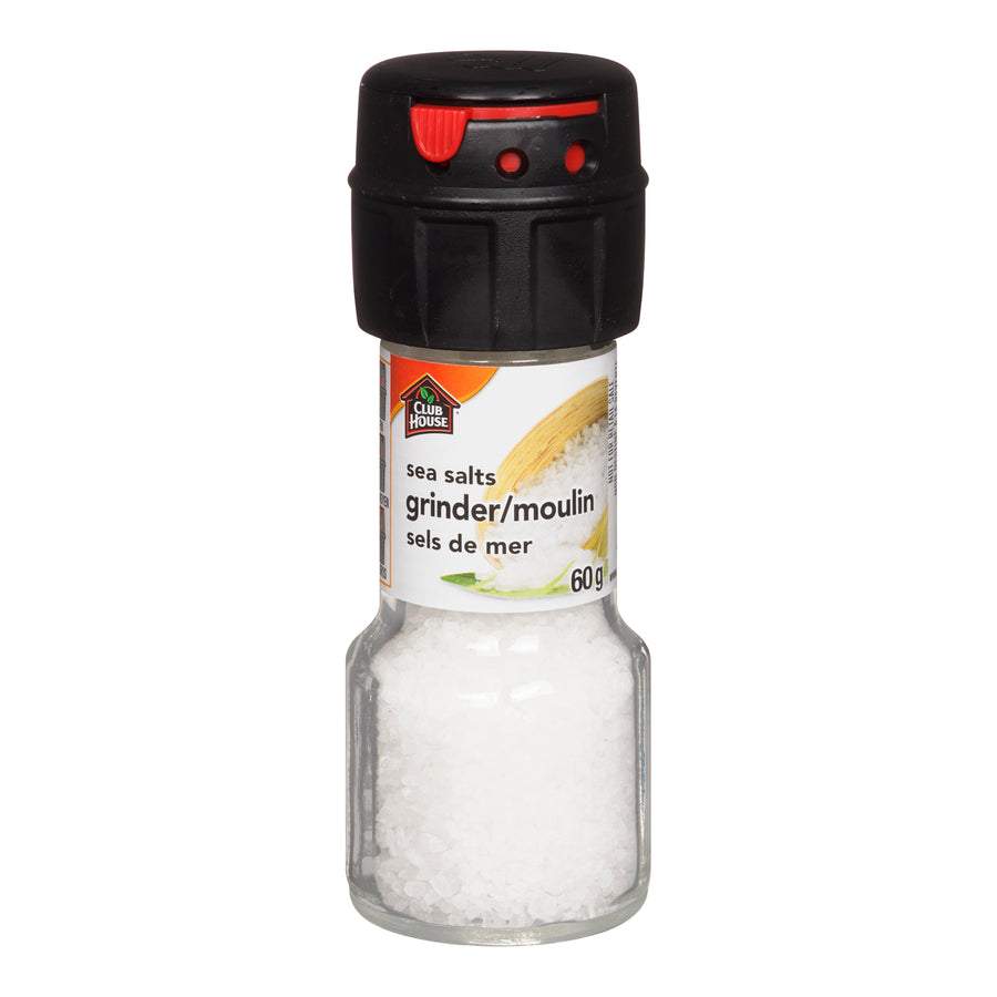 Spice Salt Sea Grinder - 36 x 60 g - Clubhouse - Restaurant and Foodservice Ingredients - Canadian Distribution