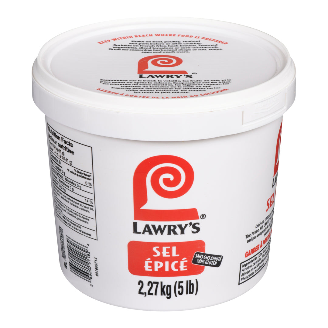 Salt Seasoned No MSG - 4 x 2.27 kg (Case = 1 x 2.27 kg) - Lawrey's - Restaurant and Foodservice Ingredients - Canadian Distribution