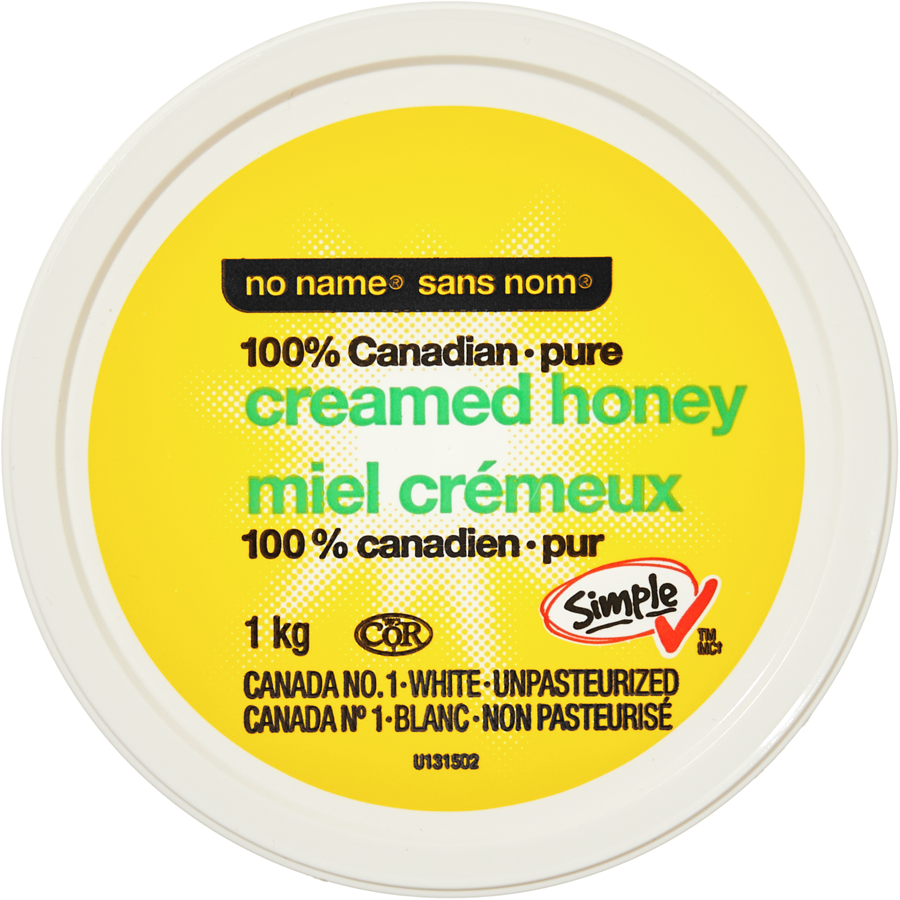 No Name - 100% Canadian Pure Creamed Honey - 1 kg - Canadian Distribution