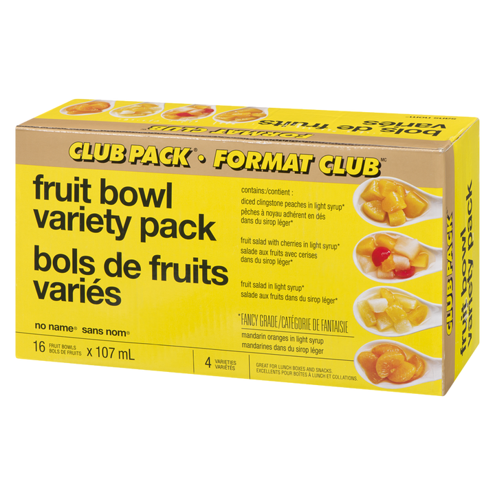 No Name - Fruit Bowl Variety Pack - Case - 16 x 107 ml - Canadian Distribution