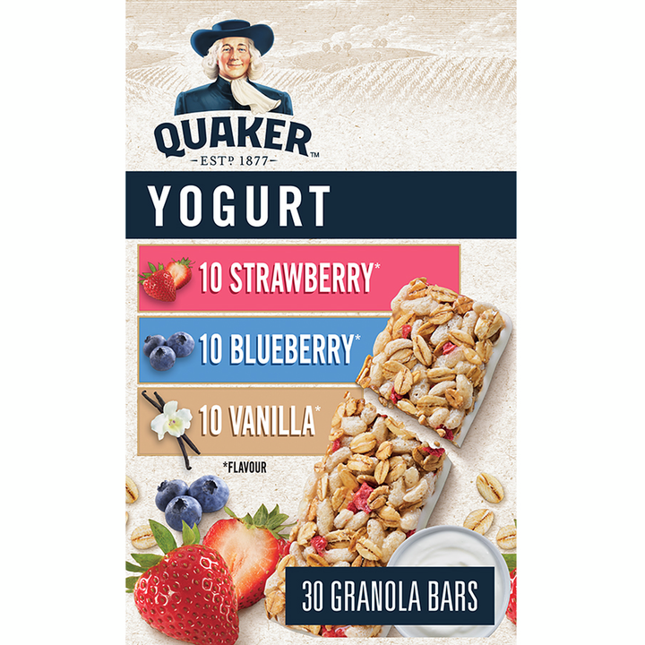 Quaker - Chewy Harvest Granola Bars, Yogourt - 3 Flavour 30 bar - Variety pack - 1.05 kg - Canadian Distribution