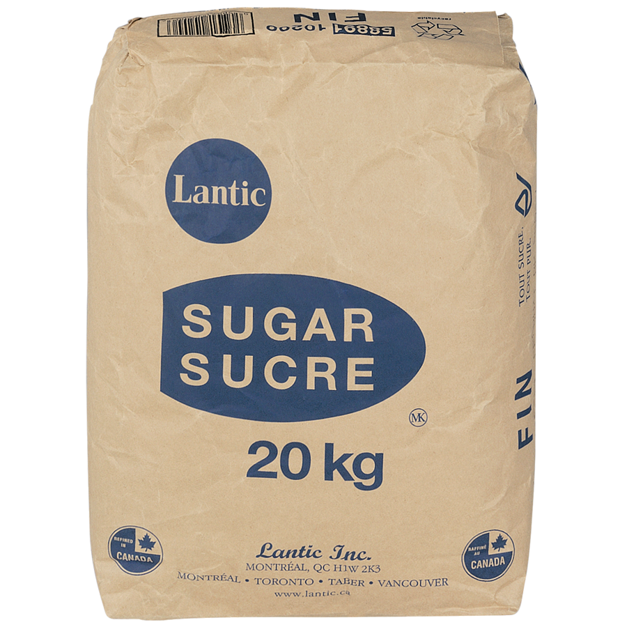 Lantic - Fine Granulated Sugar - 20 kg - Canadian Distribution