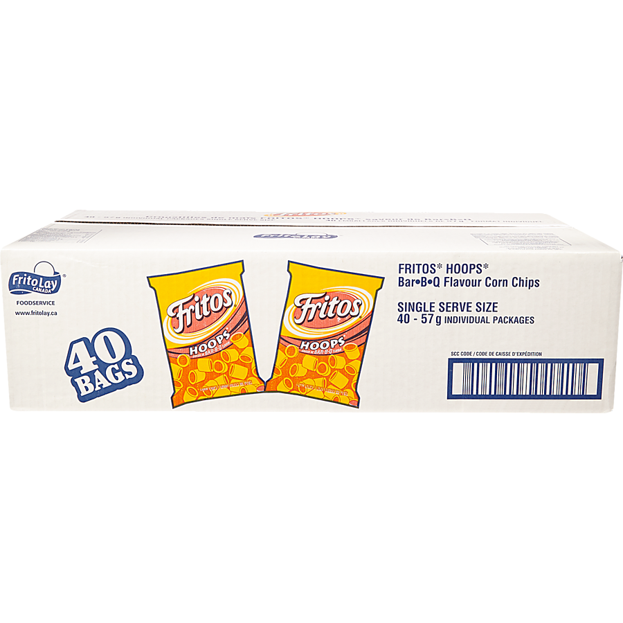 Fritos - Hoops, Barbecue, Vending Chips - Case - 40 x 57 g - Canadian Distribution