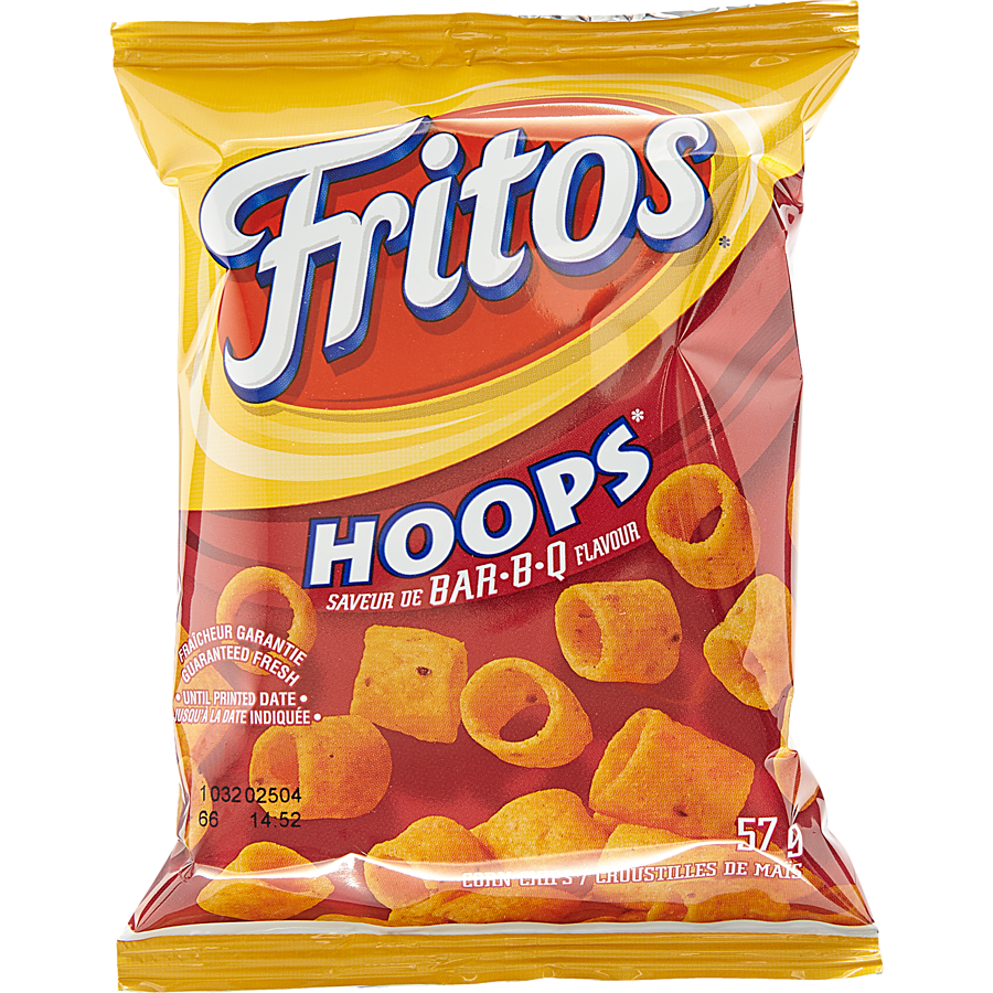 Fritos - Hoops, Barbecue, Vending Chips - Case - 40 x 57 g - Canadian Distribution